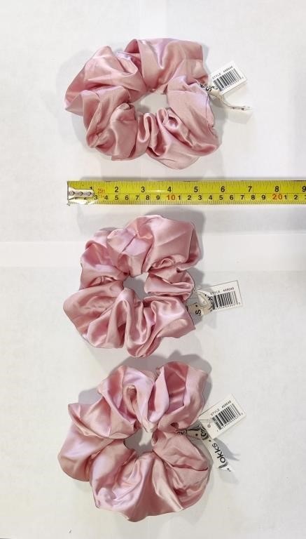 3 XL Faux Silk Satin Scrunchies