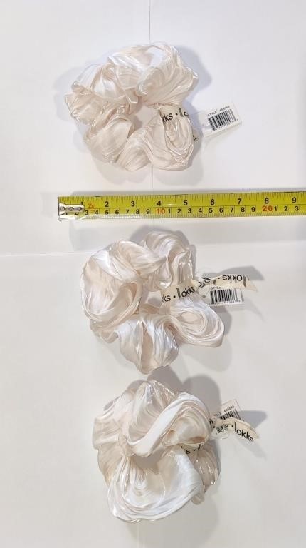 3 XL Faux Silk Satin Scrunchies