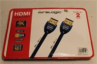 New 2 Pack HDMI cables, 12 ft