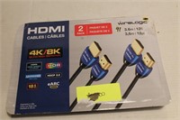 New 2 Pack HDMI cables, 12 ft