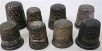 8 STERLING THIMBLES LOT MARKED