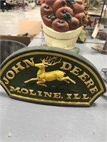 John Deere cast iron door stop