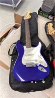 Squier strat fender guitar with case untested