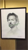 Framed print of Eric Clapton Drawn by Gary Sarburt