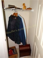 Coat closet contents- hats, ties, men's jackets,