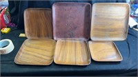 Wooden square plates