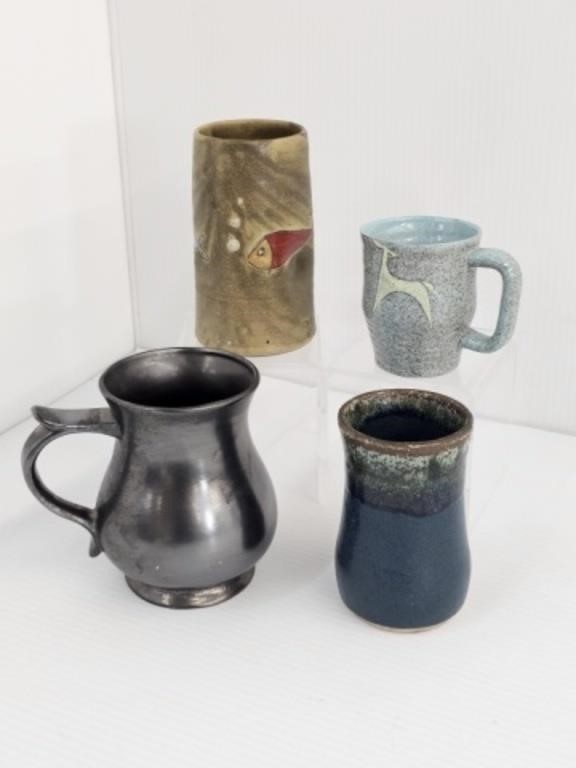 4 PCS OF MID CENTURY POTTERY - WEST GERMAN MUG-5"