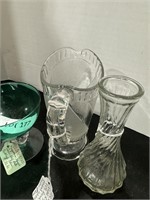 Three. Miscellaneous glass items.