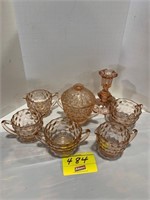 GROUP OF PINK DEPRESSION GLASS
