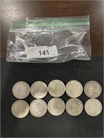 10 - 1921 MORGAN SILVER DOLLARS