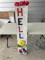 Large Wood Hello Sign