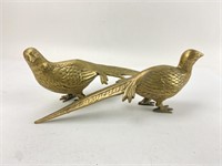Vintage MCM Mid Century Pair of Brass Pheasants