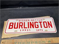 1973 Burlington tag
