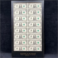 Uncut 1981 Half Sheet Of $1 Bills (New York)