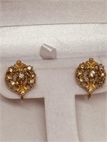 Vintage Costume Rhinestone Earring Set   lovely