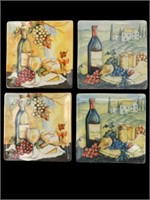 4 TUSCAN TABLE Ceramic Snack Plates 6x6"