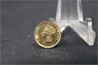 Uncirculated 1862 $1 Pre-33 Gold Princess Head 0%