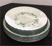 Corelle ivy pattern dinnerware - total of 16
