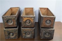 Six Vintage Sewing Machine Drawers