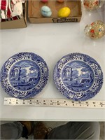 two spode blue and white salad plates
