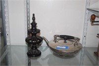 Vtg Teapot and Bronze Table Decor