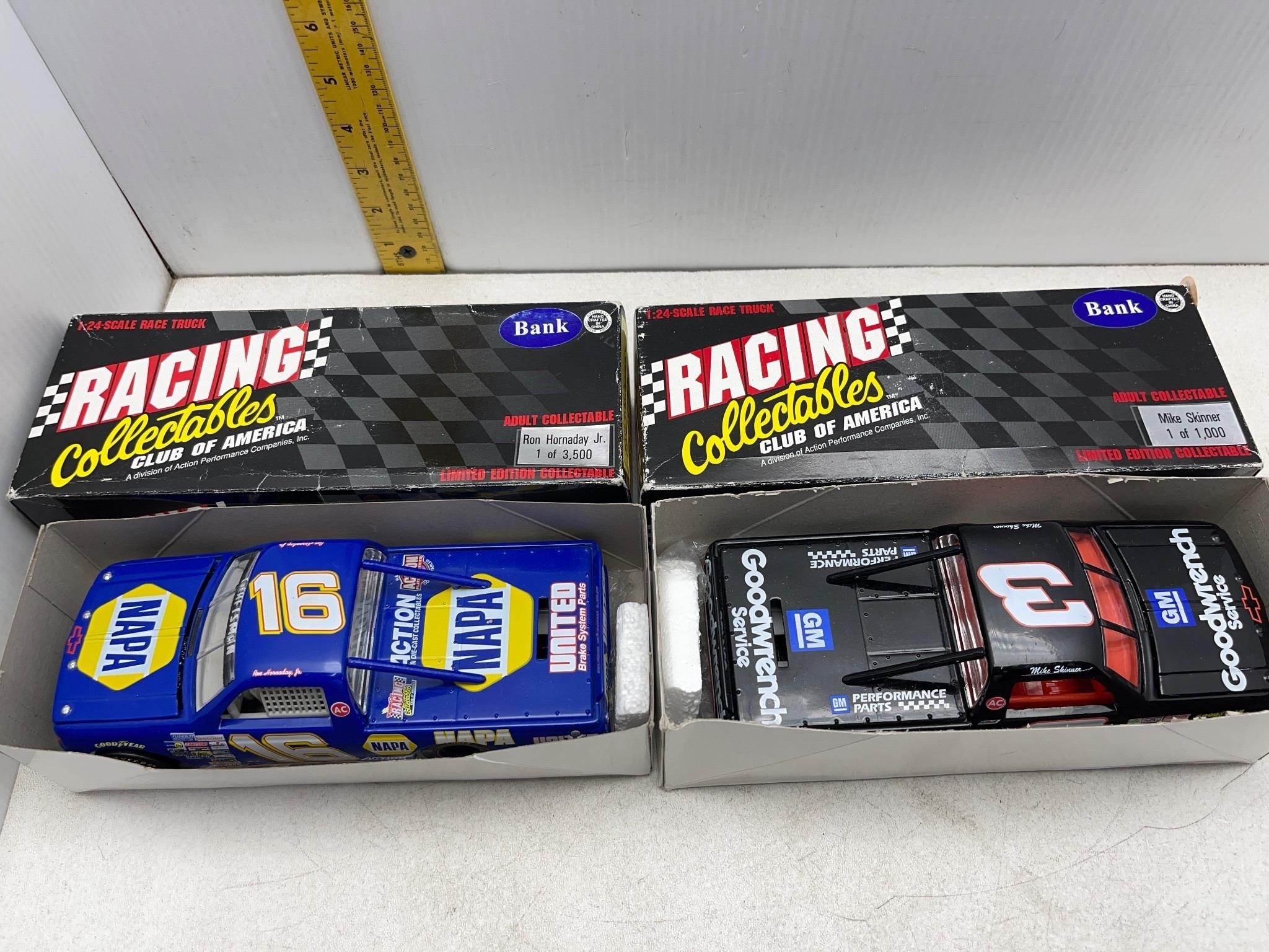 2 DIECAST NASCAR BANKS MIKE SKINNER & RON HORNADAY