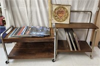 MCM  Record Shelf & Coffee Table w/ Records