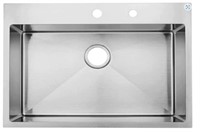 33 x 22 Inch Drop in Stainless Steel Kitchen Sink