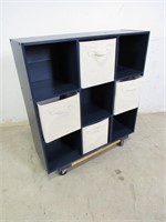 Navy Blue Wooden Cube Organizer