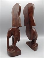Carved Hardwood Elephant Bookends