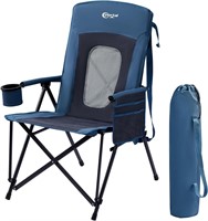 $64  PORTAL Folding High Back Lawn Chair  Blue Mes