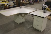 Counter w/Electrical & (2) 3-Drawer File Cabinets