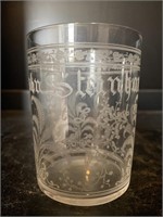 1888 St Louis Etched Glass Tumbler
