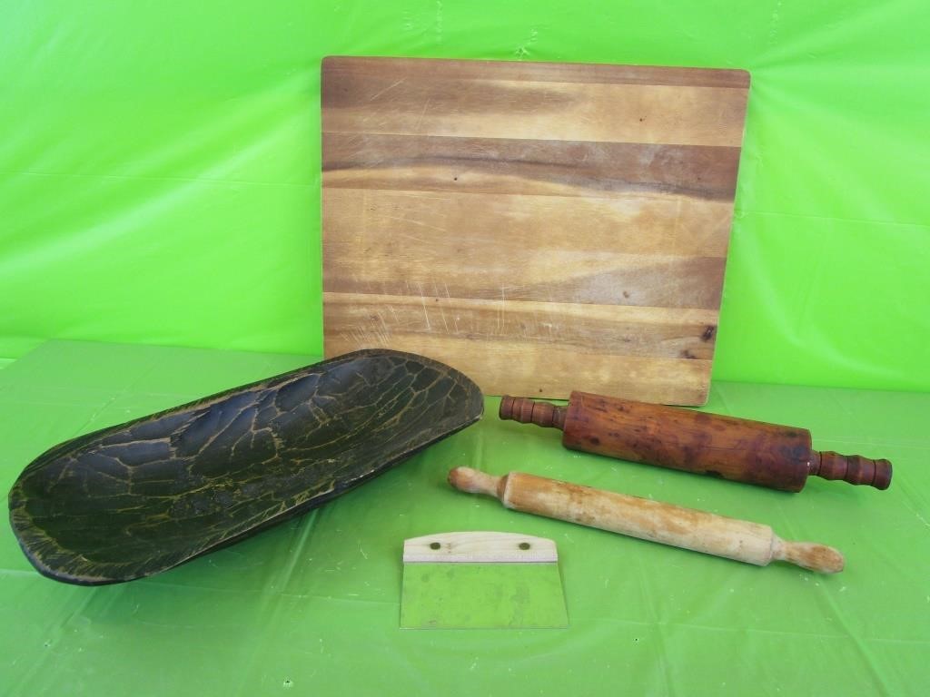 Cutting Board, Dough Bowl & Knife, Rolling Pins