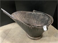 Vintage Galvanized Ash Bucket & Shovel.