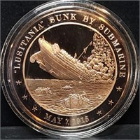 Franklin Mint 45mm Bronze US History Medal 1915