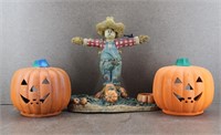 Yankee Candle Scarecrow Candle Holder & Pumpkins