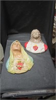 Chalkware Wall Plaques Mary & Jesus,