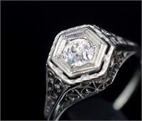 Art Deco diamond solitaire ring