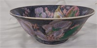 FLORAL ASIAN STONEWARE BOWL