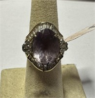 14K CZ Amethyst Cocktail Ring