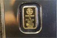 2gram .9999 Pure Gold Bar