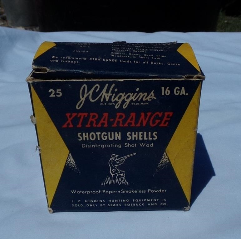 Vintage J C Higgins Box 16ga Shotgun Shell Box Ony | Live and Online ...