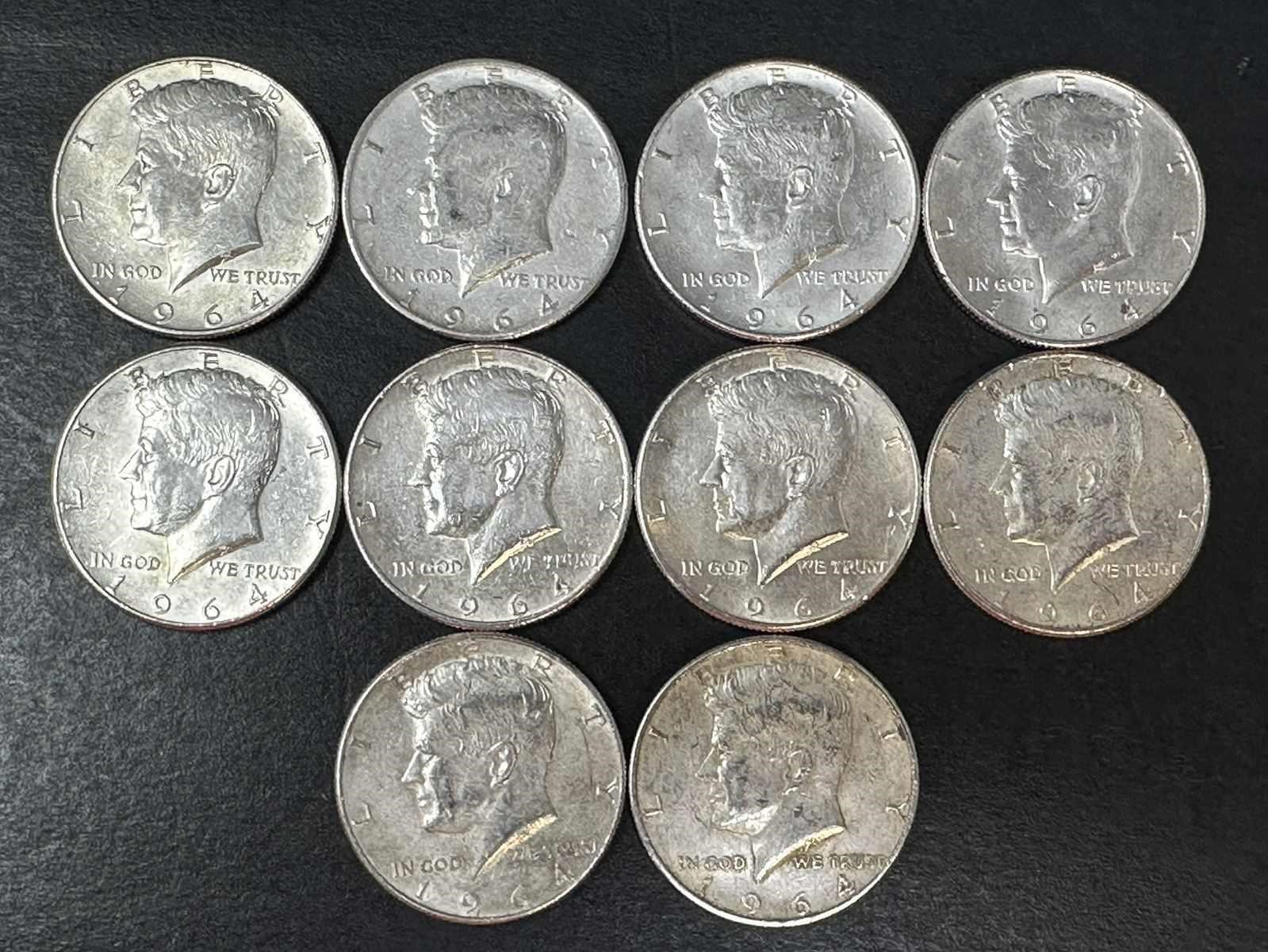 1964 Kennedy Halves (10 coins)