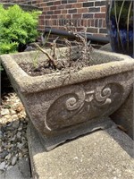 10” tall x 14” square cement planter.  Very heavy