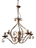French Basket Iron Light Fixture with Twists