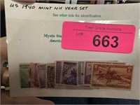 1940 MINT NH YEAR SET STAMPS