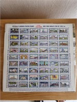 1939 World's Fair Uncut Poster Stamps Sheet #1. Ma