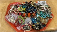 Jewelry - large tray lot of costume jewelry -