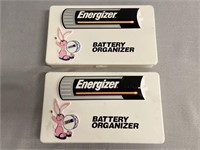 2 Plastic Energizer Battery Organizers